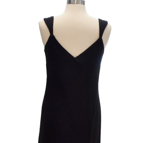 Vintage Evan Picone Black V-neck Sleeveless Evening Dress - Picture 7 of 9